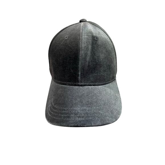 CALIA by Carrie Underwood Accessories - Calia Velvet Gray Baseball Cap Adjustable Strapback Black Women’s